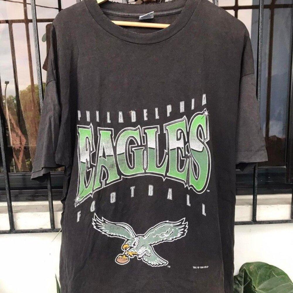 Philadelphia Eagles Football Shirt Retro Tee Black 90S Vtg Sweatshirt Hoodie J89